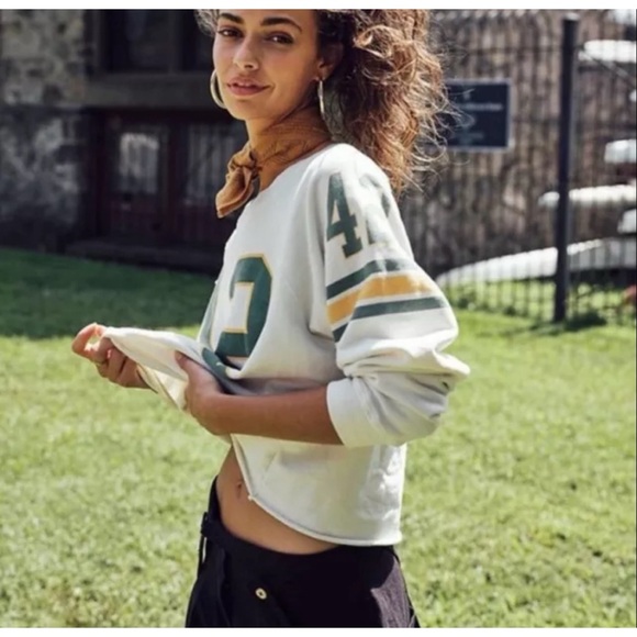 NWOT Free People Retro Brand Varsity Sweatshirt - Picture 2 of 12